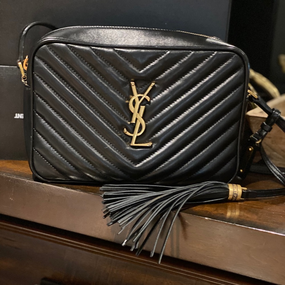 Yves Saint Laurent Black Quilted Leather Camera Bag with Gold YSL Hardware - Picture 10 of 10